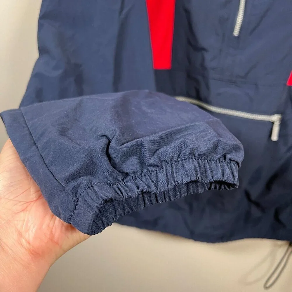 Vintage L.L. Bean Anorak Quarter Zip Jacket Mens Size Large Blue Red Made In USA - Picture 9 of 12